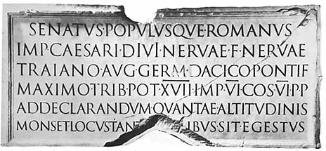 Trajan column inscription